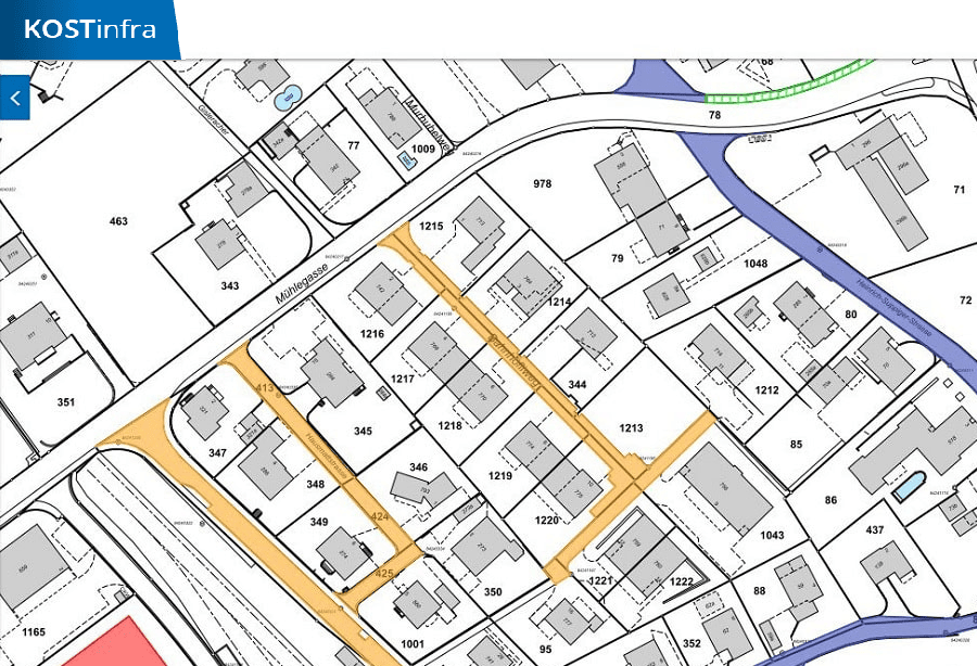 Auszug aus KOSTinfra Webplattform